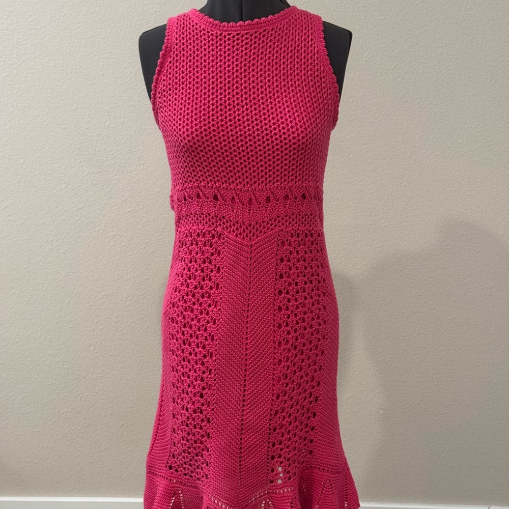 Lilly Pulitzer Hot Pink Crochet Midi Dress
